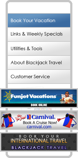 BlackJack Travel Main Menu